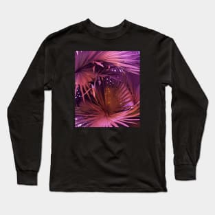 Palm tree - Warm pink - nature photography Long Sleeve T-Shirt